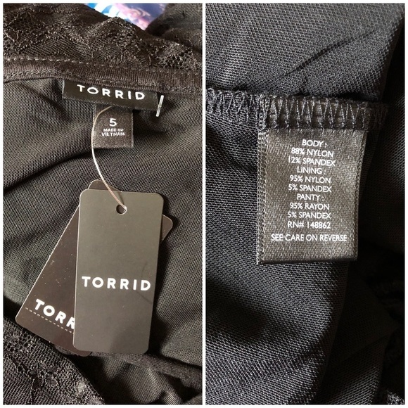 NWT TORRID Surplice Strappy Bodysuit Lace Black Size 5X - Picture 8 of 8